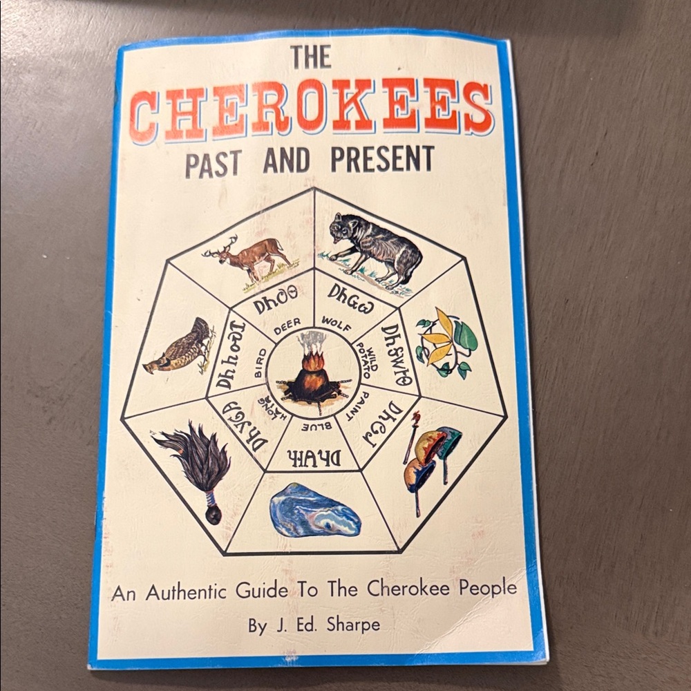 The Cherokees Past and Present Illustrated Guide - Cream & Blue Cover